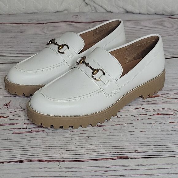 A NEW DAY Danica Off White Lug Sole Loafers Size 7 NWOT - Picture 4 of 8